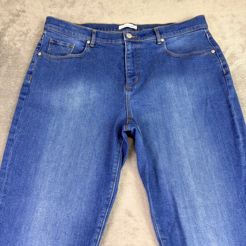LOFT‎  Womens 14 36x29 The Girlfriend Straight Leg Blue Jeans Stretch Casual
